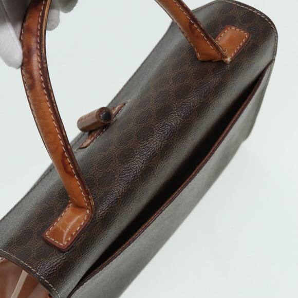 CELINE Macadam Canvas Hand Bag Pvc Leather Brown - Picture 6 of 16